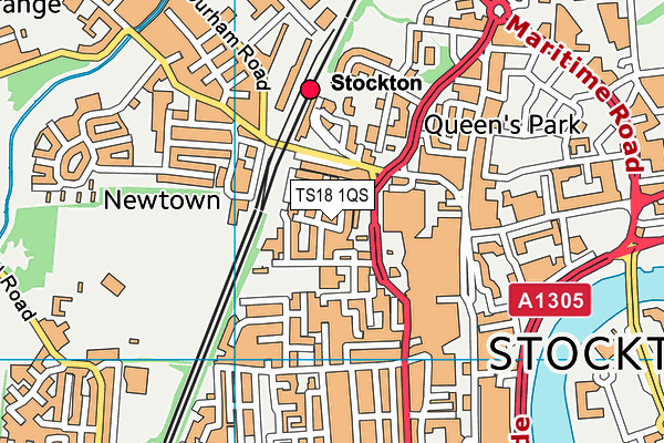 TS18 1QS map - OS VectorMap District (Ordnance Survey) TS18 1QS map - OS VectorMap District (Ordnance Survey)