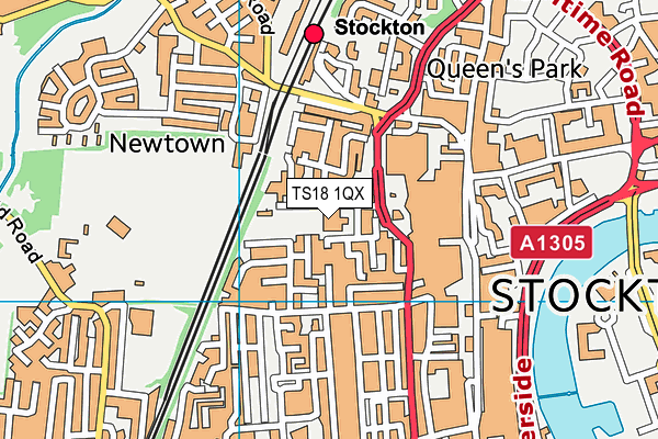 TS18 1QX map - OS VectorMap District (Ordnance Survey) TS18 1QX map - OS VectorMap District (Ordnance Survey)