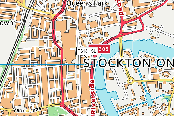 TS18 1SL map - OS VectorMap District (Ordnance Survey) TS18 1SL map - OS VectorMap District (Ordnance Survey)