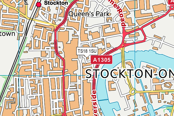 TS18 1SU map - OS VectorMap District (Ordnance Survey)