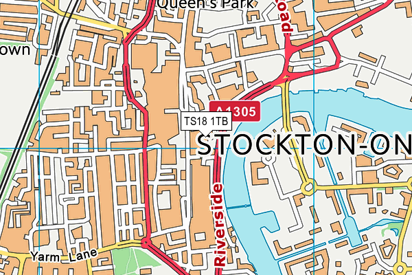 TS18 1TB map - OS VectorMap District (Ordnance Survey) TS18 1TB map - OS VectorMap District (Ordnance Survey)
