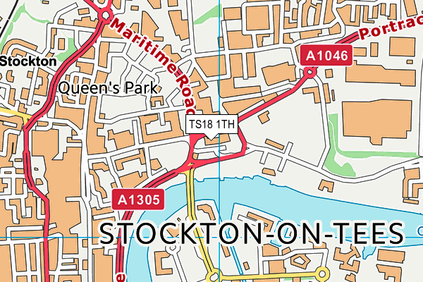 TS18 1TH map - OS VectorMap District (Ordnance Survey) TS18 1TH map - OS VectorMap District (Ordnance Survey)