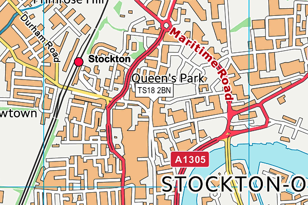 TS18 2BN map - OS VectorMap District (Ordnance Survey) TS18 2BN map - OS VectorMap District (Ordnance Survey)