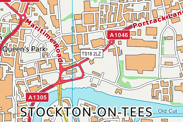 TS18 2LZ map - OS VectorMap District (Ordnance Survey) TS18 2LZ map - OS VectorMap District (Ordnance Survey)