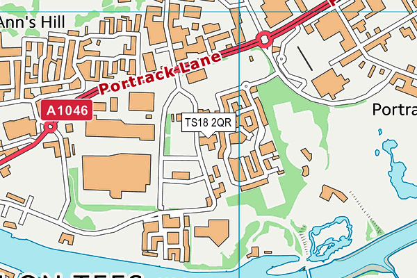 TS18 2QR map - OS VectorMap District (Ordnance Survey) TS18 2QR map - OS VectorMap District (Ordnance Survey)