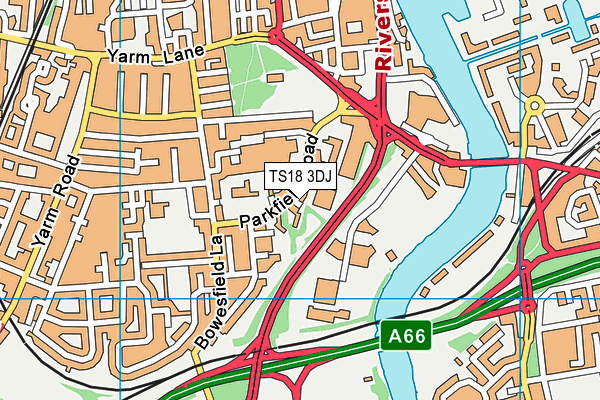 TS18 3DJ map - OS VectorMap District (Ordnance Survey) TS18 3DJ map - OS VectorMap District (Ordnance Survey)
