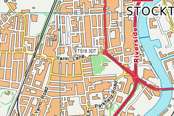 TS18 3DT map - OS VectorMap District (Ordnance Survey) TS18 3DT map - OS VectorMap District (Ordnance Survey)