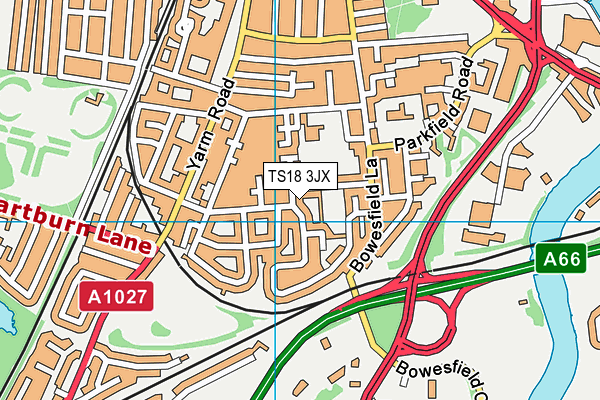TS18 3JX map - OS VectorMap District (Ordnance Survey) TS18 3JX map - OS VectorMap District (Ordnance Survey)