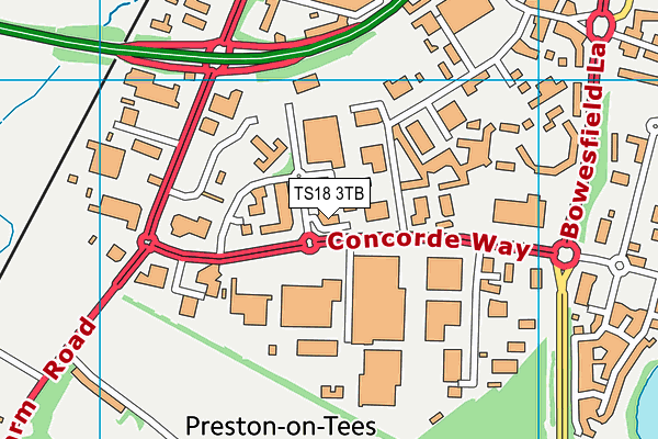 TS18 3TB map - OS VectorMap District (Ordnance Survey) TS18 3TB map - OS VectorMap District (Ordnance Survey)