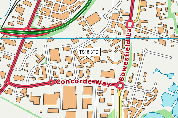 TS18 3TD map - OS VectorMap District (Ordnance Survey) TS18 3TD map - OS VectorMap District (Ordnance Survey)