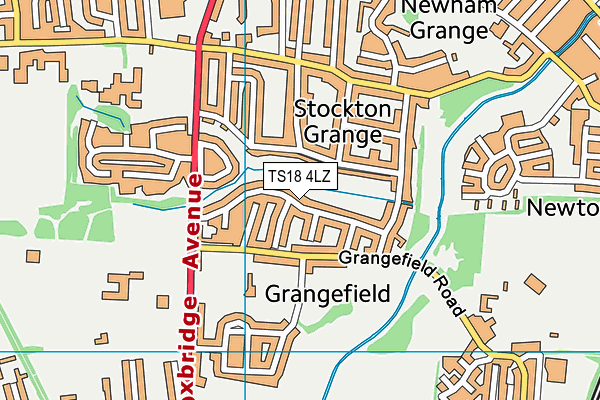 TS18 4LZ map - OS VectorMap District (Ordnance Survey) TS18 4LZ map - OS VectorMap District (Ordnance Survey)
