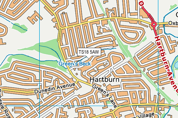TS18 5AW map - OS VectorMap District (Ordnance Survey) TS18 5AW map - OS VectorMap District (Ordnance Survey)