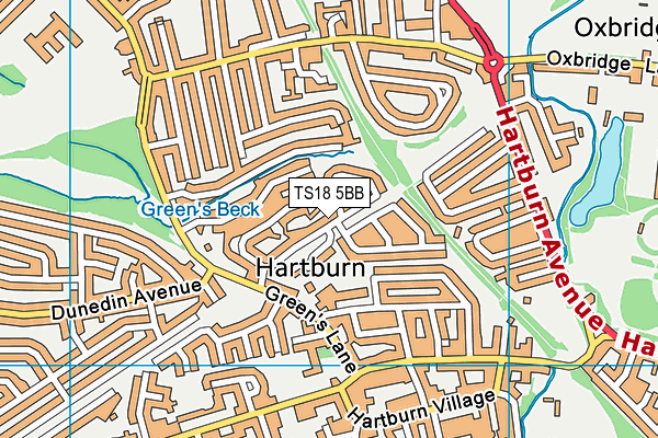 TS18 5BB map - OS VectorMap District (Ordnance Survey) TS18 5BB map - OS VectorMap District (Ordnance Survey)