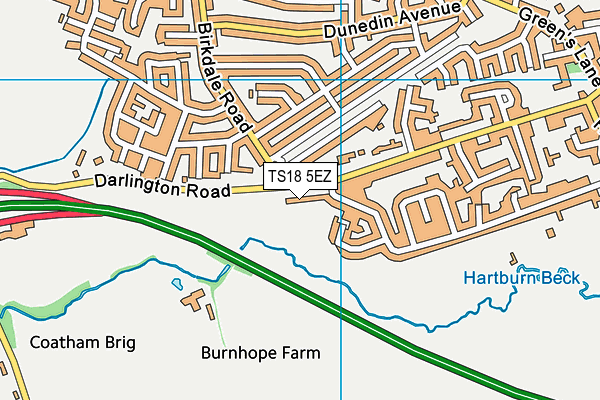 TS18 5EZ map - OS VectorMap District (Ordnance Survey)