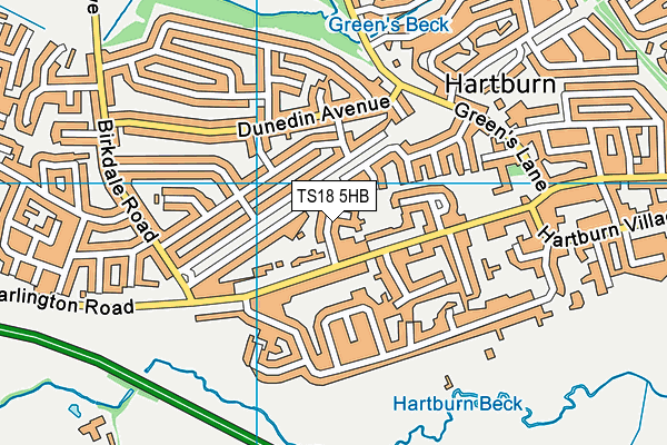 TS18 5HB map - OS VectorMap District (Ordnance Survey) TS18 5HB map - OS VectorMap District (Ordnance Survey)