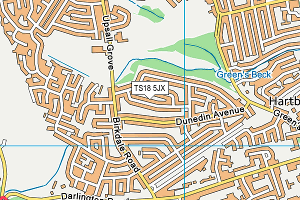 TS18 5JX map - OS VectorMap District (Ordnance Survey) TS18 5JX map - OS VectorMap District (Ordnance Survey)