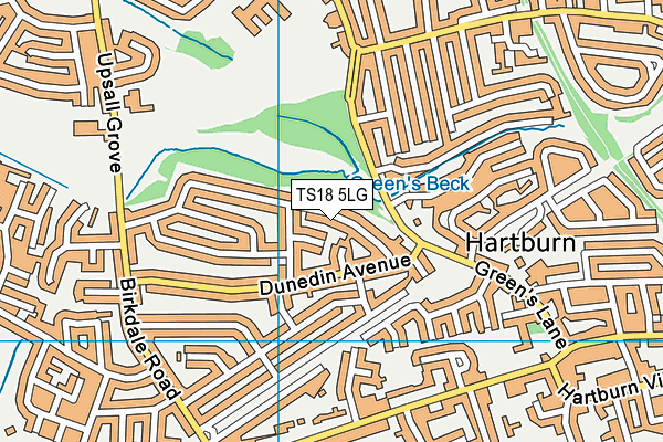 TS18 5LG map - OS VectorMap District (Ordnance Survey) TS18 5LG map - OS VectorMap District (Ordnance Survey)