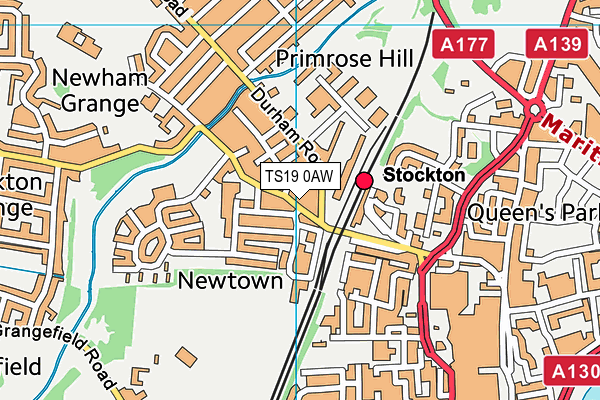 TS19 0AW map - OS VectorMap District (Ordnance Survey) TS19 0AW map - OS VectorMap District (Ordnance Survey)