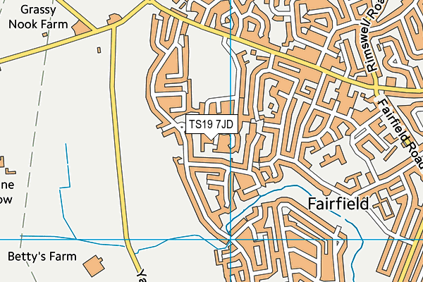 TS19 7JD map - OS VectorMap District (Ordnance Survey) TS19 7JD map - OS VectorMap District (Ordnance Survey)