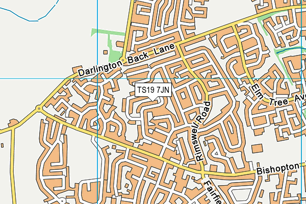 TS19 7JN map - OS VectorMap District (Ordnance Survey) TS19 7JN map - OS VectorMap District (Ordnance Survey)