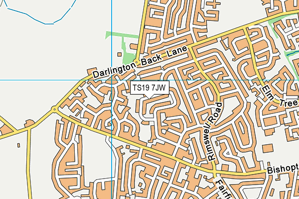 TS19 7JW map - OS VectorMap District (Ordnance Survey) TS19 7JW map - OS VectorMap District (Ordnance Survey)