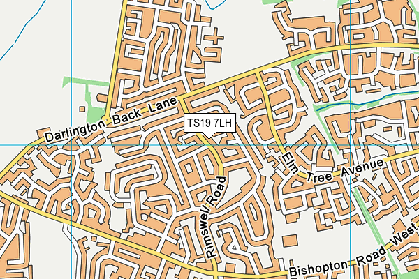 TS19 7LH map - OS VectorMap District (Ordnance Survey) TS19 7LH map - OS VectorMap District (Ordnance Survey)