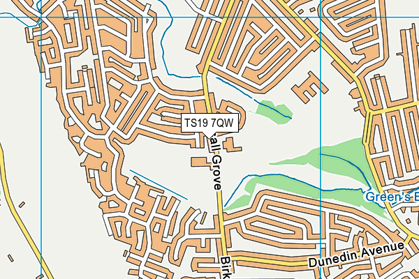TS19 7QW map - OS VectorMap District (Ordnance Survey) TS19 7QW map - OS VectorMap District (Ordnance Survey)