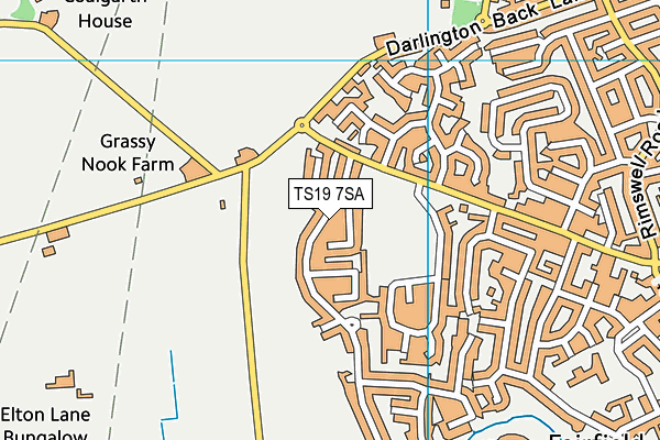 TS19 7SA map - OS VectorMap District (Ordnance Survey) TS19 7SA map - OS VectorMap District (Ordnance Survey)