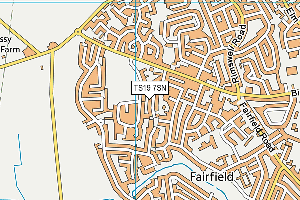 TS19 7SN map - OS VectorMap District (Ordnance Survey) TS19 7SN map - OS VectorMap District (Ordnance Survey)