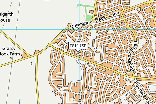 TS19 7SP map - OS VectorMap District (Ordnance Survey) TS19 7SP map - OS VectorMap District (Ordnance Survey)