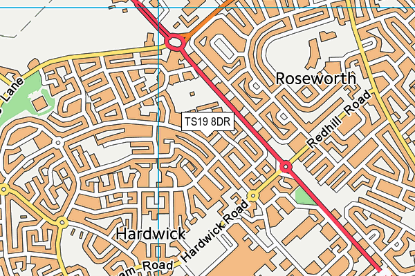 TS19 8DR map - OS VectorMap District (Ordnance Survey) TS19 8DR map - OS VectorMap District (Ordnance Survey)