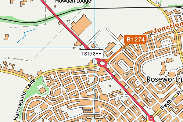 TS19 8HH map - OS VectorMap District (Ordnance Survey) TS19 8HH map - OS VectorMap District (Ordnance Survey)