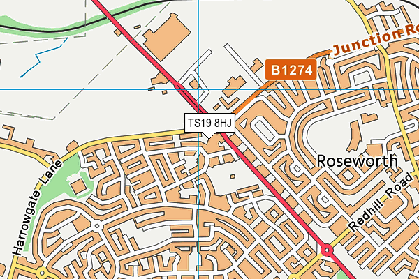 TS19 8HJ map - OS VectorMap District (Ordnance Survey) TS19 8HJ map - OS VectorMap District (Ordnance Survey)