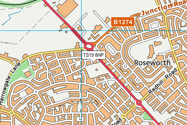 TS19 8HP map - OS VectorMap District (Ordnance Survey) TS19 8HP map - OS VectorMap District (Ordnance Survey)