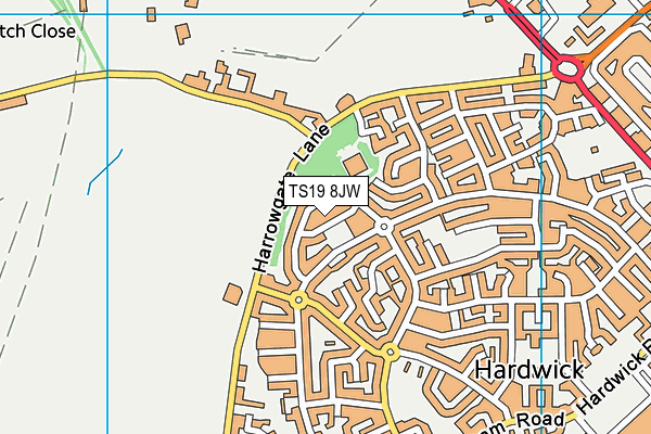 TS19 8JW map - OS VectorMap District (Ordnance Survey) TS19 8JW map - OS VectorMap District (Ordnance Survey)