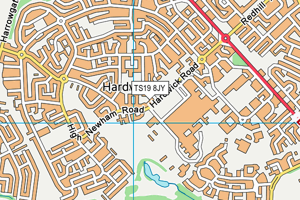 TS19 8JY map - OS VectorMap District (Ordnance Survey)