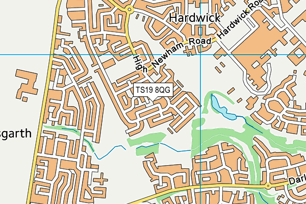 TS19 8QG map - OS VectorMap District (Ordnance Survey) TS19 8QG map - OS VectorMap District (Ordnance Survey)