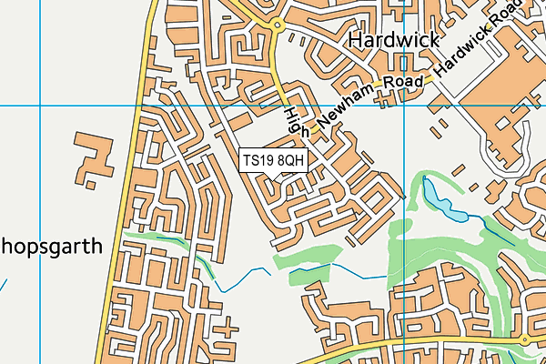 TS19 8QH map - OS VectorMap District (Ordnance Survey) TS19 8QH map - OS VectorMap District (Ordnance Survey)