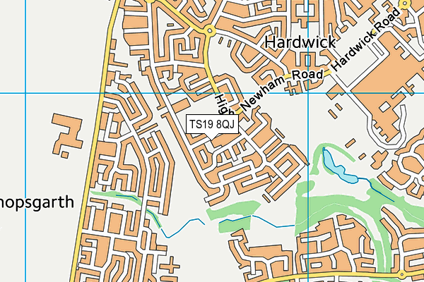 TS19 8QJ map - OS VectorMap District (Ordnance Survey) TS19 8QJ map - OS VectorMap District (Ordnance Survey)