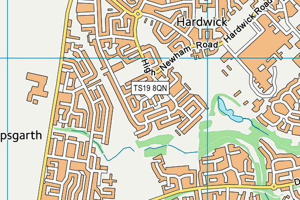 TS19 8QN map - OS VectorMap District (Ordnance Survey) TS19 8QN map - OS VectorMap District (Ordnance Survey)