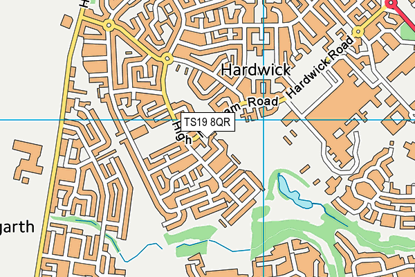 TS19 8QR map - OS VectorMap District (Ordnance Survey) TS19 8QR map - OS VectorMap District (Ordnance Survey)