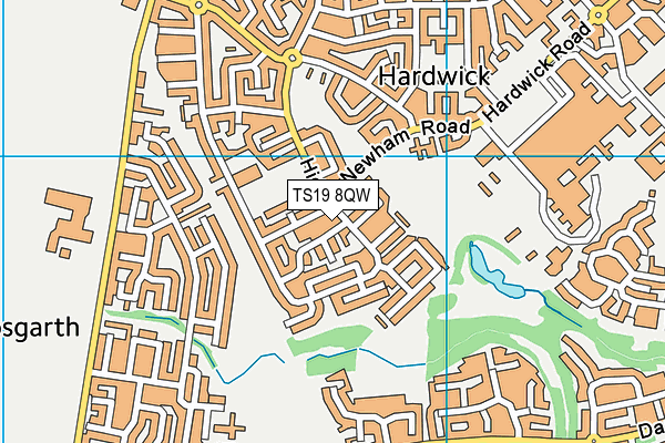 TS19 8QW map - OS VectorMap District (Ordnance Survey) TS19 8QW map - OS VectorMap District (Ordnance Survey)