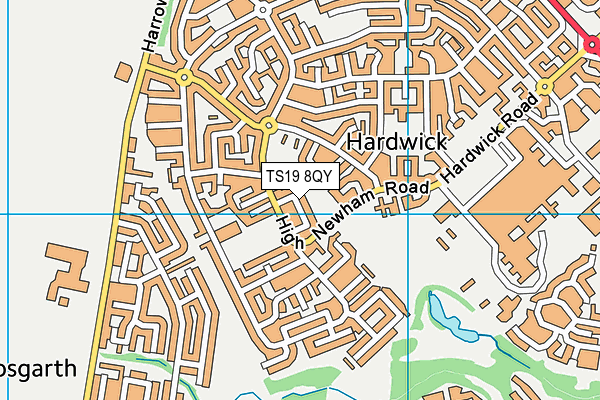 TS19 8QY map - OS VectorMap District (Ordnance Survey) TS19 8QY map - OS VectorMap District (Ordnance Survey)