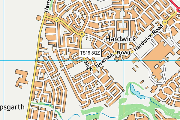 TS19 8QZ map - OS VectorMap District (Ordnance Survey)