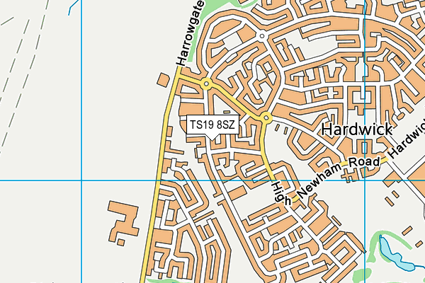 TS19 8SZ map - OS VectorMap District (Ordnance Survey) TS19 8SZ map - OS VectorMap District (Ordnance Survey)