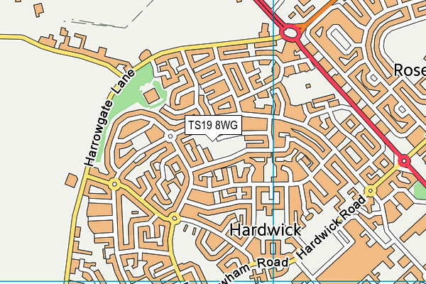TS19 8WG map - OS VectorMap District (Ordnance Survey) TS19 8WG map - OS VectorMap District (Ordnance Survey)