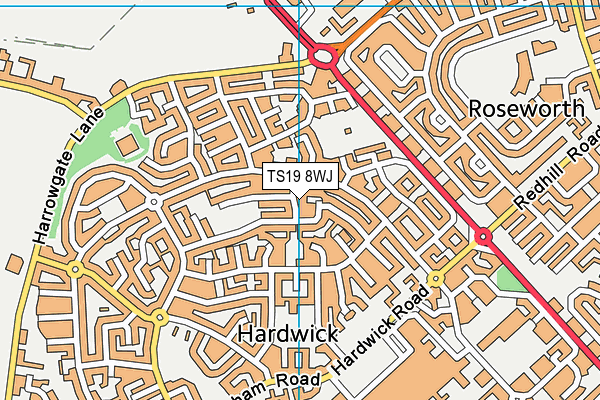 TS19 8WJ map - OS VectorMap District (Ordnance Survey) TS19 8WJ map - OS VectorMap District (Ordnance Survey)