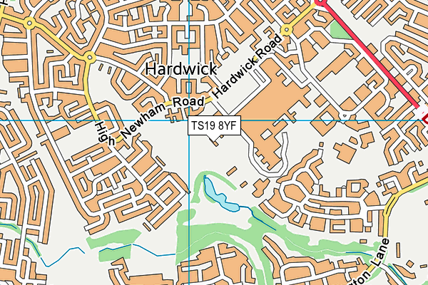 TS19 8YF map - OS VectorMap District (Ordnance Survey) TS19 8YF map - OS VectorMap District (Ordnance Survey)