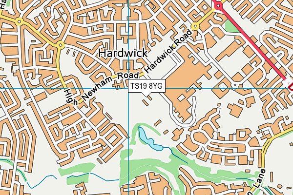TS19 8YG map - OS VectorMap District (Ordnance Survey) TS19 8YG map - OS VectorMap District (Ordnance Survey)
