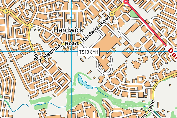 TS19 8YH map - OS VectorMap District (Ordnance Survey) TS19 8YH map - OS VectorMap District (Ordnance Survey)